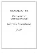 (Berkeley) BIO ENG C119 Orthopedic Biomechanics Midterm Exam Guide 2024