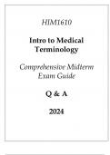 (Capella) HIM1610 Intro to Medical Terminology Comprehensive Midterm Exam Guide Q & A 2024.