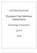 (Full Stack JavaScript) Dynamic User Interface Interactions Knowledge Assessment Q & S 2024