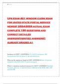 Ups exam 421 window clerk exam for united state postal service newest 2024-2025 actual exam complete 190 questions and correct detailed answers(verified answers)| already graded a+