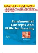 COMPLETE TEST BANK: FUNDAMENTAL CONCEPTS AND SKILLS  FOR NURSING 4TH EDITION BY DEWIT MSN  RN CNS PHN latest update 