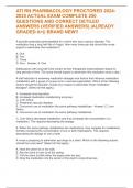 ATI RN PHARMACOLOGY PROCTORED 2024- 2025 ACTUAL EXAM COMPLETE 250  QUESTIONS AND CORRECT DETILED  ANSWERS (VERIFIED ANSWERS) |ALREADY  GRADED A+|| BRAND NEW!!