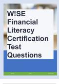 W!SE Financial Literacy Certification Test Questions and Answers 100% Correct