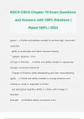 NSCA CSCS Chapter 19 Exam Questions and Answers with 100% Solutions | Rated 100% | 2024