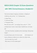 NSCA CSCS Chapter 23 Exam Questions with 100% Correct Answers | Graded A+