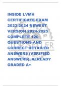 INSIDE LVMH  CERTIFICATE EXAM  2023-2024 NEWEST  VERSION 2024-2025  COMPLETE 120  QUESTIONS AND  CORRECT DETAILED  ANSWERS (VERIFIED  ANSWERS) |ALREADY  GRADED A+