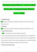 Pathophysiology Midterm - Jersey College Study guide, Pathophysiology Midterm - Jersey College Questions and Answers Latest (2024 / 2025) (Verified Answers)