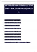 REFERENCE ANGLES TJB QUESTIONS  WITH COMPLETE ANSWERS { GRADED  A+} 