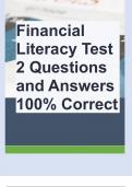 Financial Literacy Test 2 Questions and Answers 100% Correct