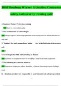 BNSF Roadway Worker Protection Contractor Safety and Security Training Quiz 2024 Questions and Answers Latest (2024 / 2025) (Verified Answers)