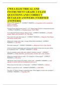 CWEA ELECTRICAL AND INSTRUMENT GRADE 2 EXAM QUESTIONS AND CORRECT DETAILED ANSWERS (VERIFIED ANSWERS) 