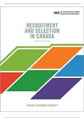 Test Bank Recruitment and Selection in Canada 7th Edition Victor Michael Catano, Victor M. Catano et al., Rick D. Hackett, Willi Harry Wiesner, Nicolas Roulin