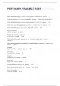 PERT MATH PRACTICE TEST QUESTIONS WITH RATIONALE