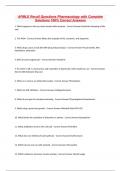 APMLE Recall Questions Pharmacology with Complete Solutions 100% Correct Answers