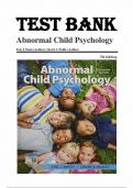 Test Bank for Abnormal Child Psychology 7th Edition by Eric J Mash 9781337624268 (Complete 14 Chapters)