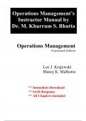 Solutions for Operations Management Processes and Supply Chains, 14th Edition Krajewski (All Chapters included)