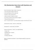 FAU- Biochemistry Haces Exam with Questions and Answers