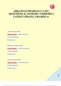 ARKANSAS PHARMACY LAW |  QUESTIONS & ANSWERS (VERIFIED) |  LATEST UPDATE | GRADED A+