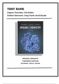 TEST BANK FOR Organic Chemistry 13th Edition Graham Solomons, Craig Fryhle, Scott Snyder (CHAPTERS 1-25)