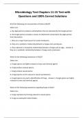 Microbiology Test Chapters 11-15 Test with Questions and 100% Correct Solutions