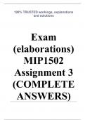 Exam (elaborations) MIP1502 Assignment 3 (COMPLETE ANSWERS) 2024 (369439) - DUE 9 July 202  •	Course •	Mathematics for Intermediate II (MIP1502) •	Institution •	University Of South Africa (Unisa) •	Book •	Intermediate Mathematics 2 MIP1502 Assignment 3 (C