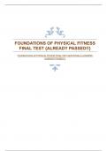 FOUNDATIONS OF PHYSICAL FITNESS FINAL TEST QUESTIONS & ANSWERS {ALREADY PASSED!!}