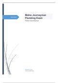 Maine Journeyman Plumbing Exam Questions and Answers