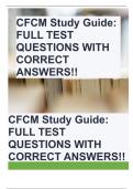 CFCM Study Guide: FULL TEST QUESTIONS WITH CORRECT ANSWERS!!