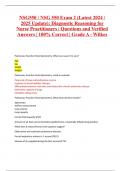 NSG550 / NSG 550 Exam 2 (Latest 2024 / 2025 Update): Diagnostic Reasoning for Nurse Practitioners | Questions and Verified Answers | 100% Correct | Grade A - Wilkes