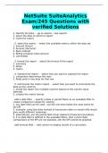 NetSuite SuiteAnalytics Exam/245 Questions with verified Solutions