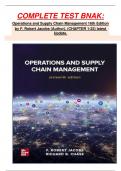 COMPLETE TEST BNAK: Operations and Supply Chain Management 16th Edition by F. Robert Jacobs (Author), (CHAPTER 1-22) latest Update.