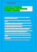 CHAPTER 12- REVENUE MANAGEMENT TEST WITH THE CORRECT ANSWERS