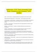   Astronomy 1510 Trent University Final Exam Questions And Answers 100% Verified.