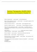   Nursing Therapeutics (NURS 2003) Questions And Answers Graded A+.