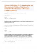 Course 14 SNCOA DLC - Leadership and Management (Edition 1 Version 1): Formative Practice Test & Progress Check   Questions + Answers Graded A+