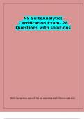 NS SuiteAnalytics Certification Exam- 28 Questions with solutions