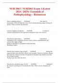 NUR 2063 / NUR2063 Exam 1 (Latest 2024 / 2025): Essentials of Pathophysiology - Rasmussen