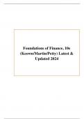 Test Bank For Foundations of Finance, 10TH Edition Keown /Martin/Petty | Complete All Chapters | 2024