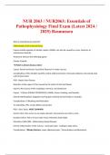 NUR 2063 / NUR2063: Essentials of Pathophysiology Final Exam (Latest 2024 / 2025) Rasmussen