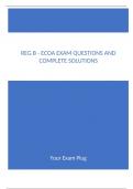 Reg B - ECOA Exam Questions and Complete Solutions