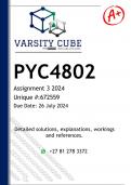 PYC4802 Assignment 3 (DETAILED ANSWERS) 2024 - DISTINCTION GUARANTEED