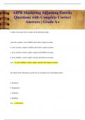 AIPB Mastering Adjusting Entries Questions with Complete Correct  Answers | Grade A+