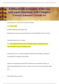 Antibacterials principles of therapy  and sepsis Questions with Complete  Correct Answers | Grade A+