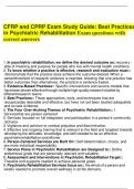 CFRP and CPRP Exam Study Guide: Best Practices in Psychiatric Rehabilitation Exam questions with correct answers