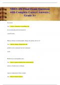 NRES 456 Final Exam Questions  with Complete Correct Answers |  Grade A+