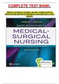  COMPLETE TEST BANK:   MEDICAL-SURGICAL NURSING, MAKING CONNECTIONS TO PRACTICE 2ND EDITION HOFFMAN SULLIVAN 2023/2024 LATEST UPDATE