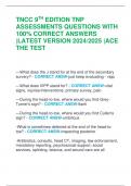 TNCC 9TH EDITION TNP  ASSESSMENTS QUESTIONS WITH  100% CORRECT ANSWERS  |LATEST VERSION 2024/2025 |ACE  THE TEST