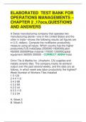 ELABORATED TEST BANK FOR  OPERATIONS MANAGEMENTS – CHAPTER 2 ,17ocs,QUESTIONS  AND ANSWERS