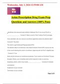 Aetna Prescription Drug Exam Prep Questions and Answers (100% Pass)