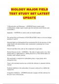 BIOLOGY MAJOR FIELD TEST STUDY SET LATEST UPDATE